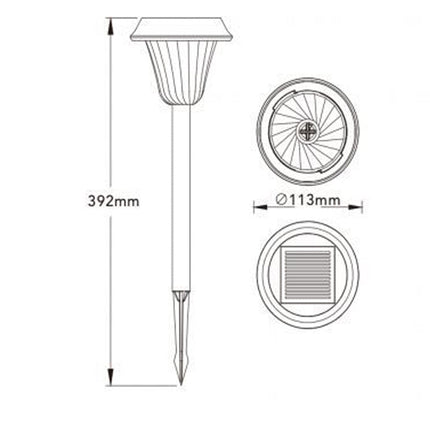 Picchetto a led faretto con pannello solare RGB + warm white lampada decorativa per esterno IP54 - enzoled