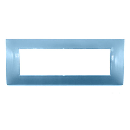 Placchetta 3 4 7 posti azzurro marino compatibile con vimar plana enzoled