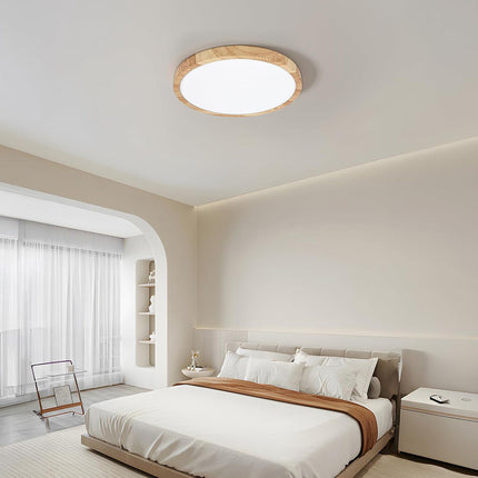 Plafoniera led ultra slim 18 24 36 45 watt tecnologia CCT colore legno