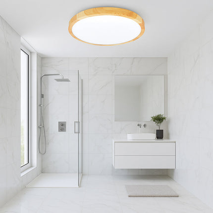 Plafoniera led ultra slim 18 24 36 45 watt tecnologia CCT colore legno