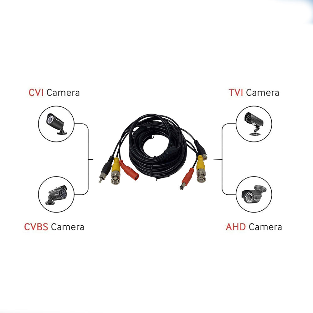Cavo bnc per telecamere 50 metri videosorveglianza collegamento audio e video connettore rca maschio femmina - enzoled