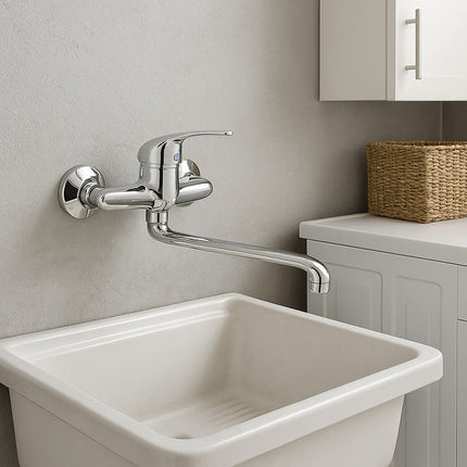 Rubinetto da cucina con canna lunga orientabile ottone cromato