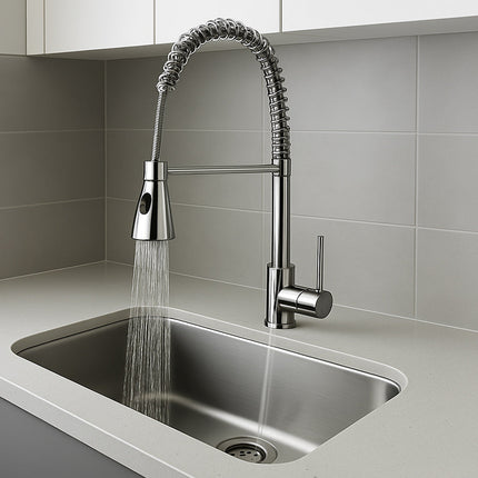 Rubinetto da cucina a canna alta orientabile 2 getti d'acqua enzoled