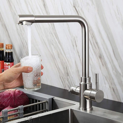 Rubinetto cucina 3 vie per depuratore d'acqua 2 leve Sistema Osmosi