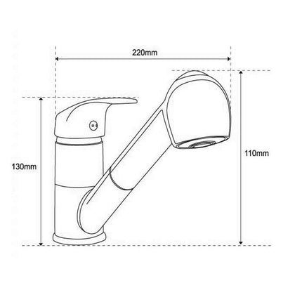 Rubinetto per lavello da cucina con doccetta estraibile ottone cromato