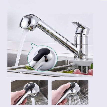 Rubinetto per lavello da cucina con doccetta estraibile ottone cromato