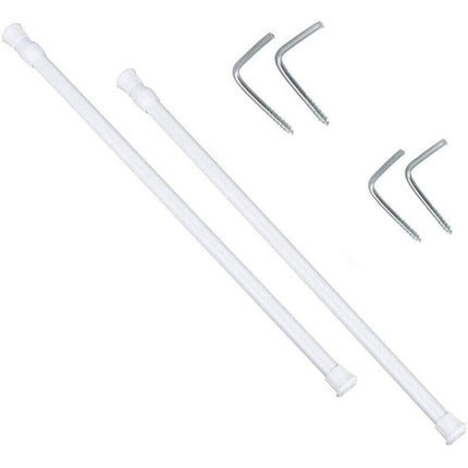 Bastone per tenda da finestra 2 pezzi con ganci a vite asta telescopica allungabile da 30 a 50 cm o 70 120 cm bacchette - enzoled