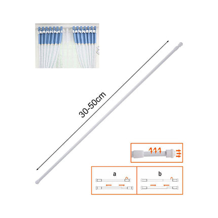 Bastone per tenda da finestra 2 pezzi con ganci a vite asta telescopica allungabile da 30 a 50 cm o 70 120 cm bacchette - enzoled