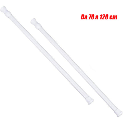 Bastone per tenda da finestra 2 pezzi con ganci a vite asta telescopica allungabile da 30 a 50 cm o 70 120 cm bacchette - enzoled