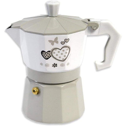 Caffettiera fango e bianco shabby chic moka 1 2 o 3 tazze macchina del caffè in alluminio per espresso - enzoled