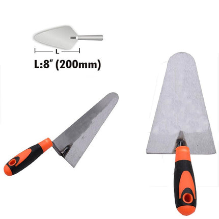 Cazzuola in acciaio 200 mm punta tonda manico antiscivolo spatola per muratore strumento per lavori di ristrutturazione - enzoled