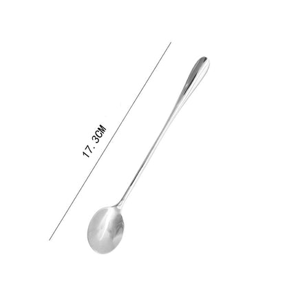 Set 6 cucchiaini manico lungo da cocktail in acciaio posate da dolce cucchiaio da dessert gelato - enzoled