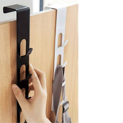 Gancio appendino sopraporta in metallo appendiabiti da porta verticale 4 ganci bianco o nero - enzoled