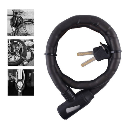 Lucchetto a cavo per moto scooter biciletta rivestito in vinile con 2 chiavi 100 cm - enzoled