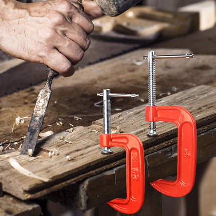 Morsetto a C in acciaio al carbonio 3 pezzi per lavori di carpenteria lavorazione legno strettoio morsa da falegname per bricolage - enzoled