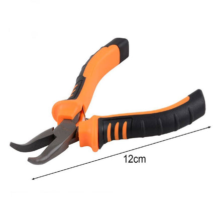 Pinza a becco lungo curvo in acciaio pinze becchi lunghi curvi mezzotondi con impugnatura in gomma antiscivolo 11 cm - enzoled