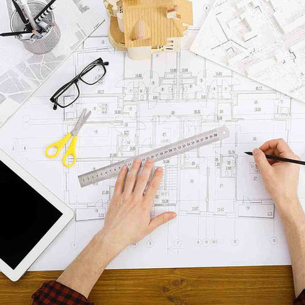 Righello in metallo 30 cm a bordo dritto doppio lato strumento di misurazione in centimetri e pollici - enzoled