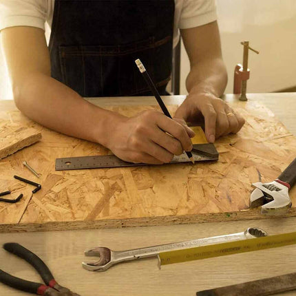 Righello in metallo 30 cm a bordo dritto doppio lato strumento di misurazione in centimetri e pollici - enzoled