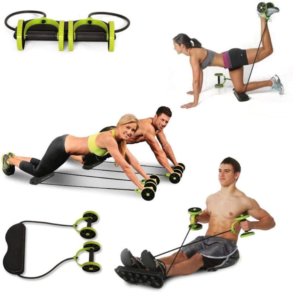 Base Fitness con Ruote Addominali estensori Elastici Ruota per Esercizi Fascia di Resistenza Addome Spalle Glutei - enzoled
