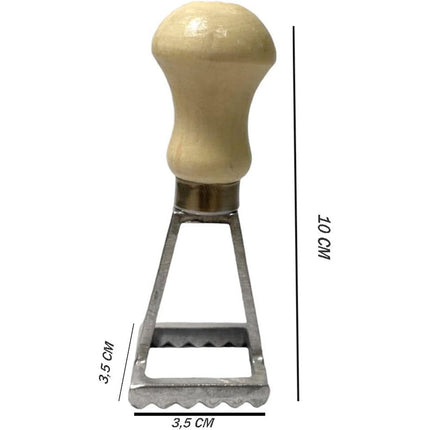 Stampo per ravioli in alluminio con manico in legno stampino taglia pasta formine gnocchi biscotti 7x7 cm e 3,5x3,5 cm - enzoled