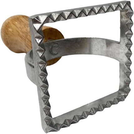 Stampo per ravioli in alluminio con manico in legno stampino taglia pasta formine gnocchi biscotti 7x7 cm e 3,5x3,5 cm - enzoled