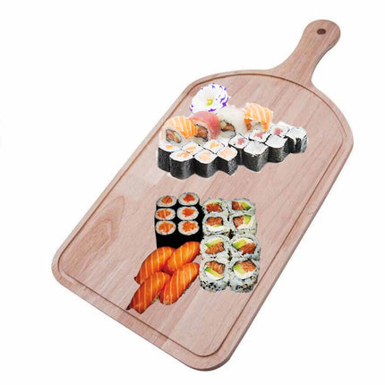 Tagliere in legno con manico 46 x 22.5 cm per apertivi antipasti salumi formaggi finger food vassoio da cucina o bar - enzoled