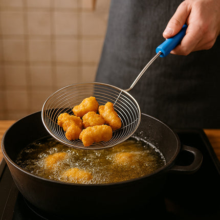 Schiumarola a rete in acciaio per fritture mestolo da cucina Ø 20 cm