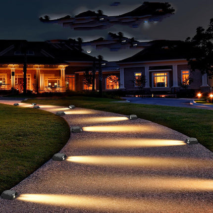 Faretto segnapasso con pannello solare 0.4 watt luce a led per sentieri luce calda 3000k IP54 - enzoled