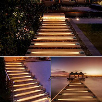 Faretto segnapasso con pannello solare 0.4 watt luce a led per sentieri luce calda 3000k IP54 - enzoled