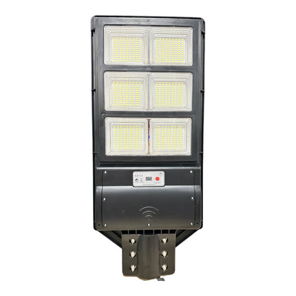 Faro stradale lampione a led con pannello solare 1000 watt con palo da 45 cm sensore crepuscolare e di movimento telecomando IP65 6500k - enzoled