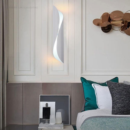 Applique ultra moderno a spirale da parete lampada design 2 attacchi g9 in alluminio per interni - enzoled