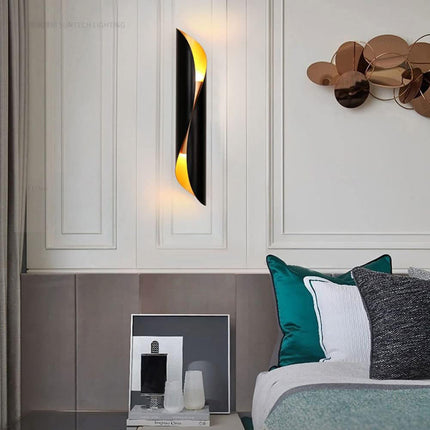 Applique ultra moderno a spirale da parete lampada design 2 attacchi g9 in alluminio per interni - enzoled