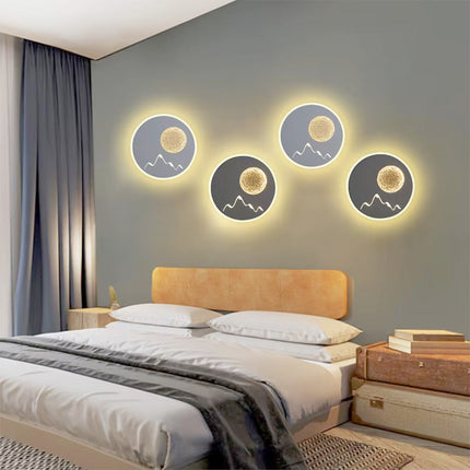 Lampada da parete led moderna applique retro illuminato tondo 16 watt tecnologia cct - enzoled