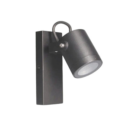 Applique da parete orientabile con attacco GU10 lampada da muro grigio luce da esterno IP44 - enzoled