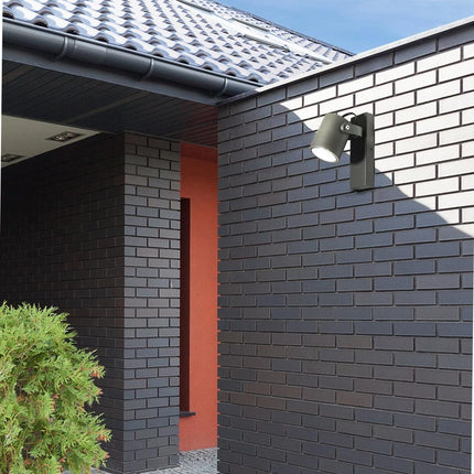 Applique da parete orientabile con attacco GU10 lampada da muro grigio luce da esterno IP44 - enzoled