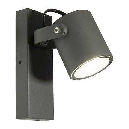 Applique da parete orientabile con attacco GU10 lampada da muro grigio luce da esterno IP44 - enzoled