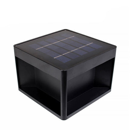 Faretto led 10 watt con pannello solare a cubo applique da parete segnpasso da terra tecnologia cct per esterno IP65 - enzoled
