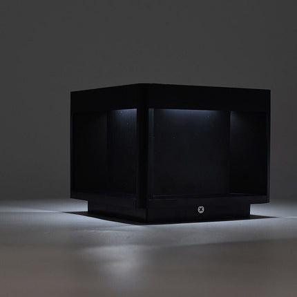 Faretto led 10 watt con pannello solare a cubo applique da parete segnpasso da terra tecnologia cct per esterno IP65 - enzoled