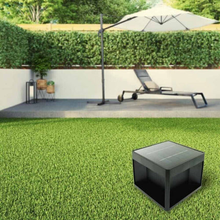 Faretto led 10 watt con pannello solare a cubo applique da parete segnpasso da terra tecnologia cct per esterno IP65 - enzoled