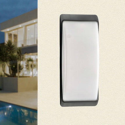 Applique a parete per esterno lampada da muro per balconi terrazzo attacco E27 grigio IP54 - enzoled