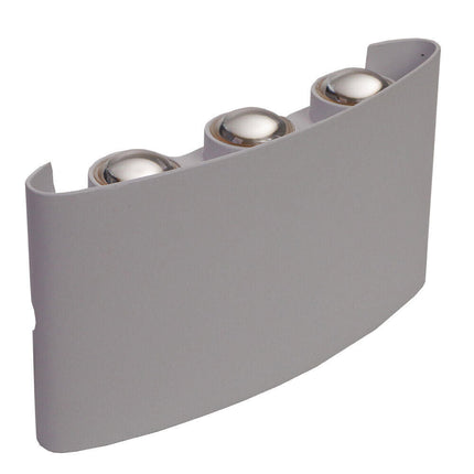 Applique a doppia emissione di luce 6 led 16 watt up & down lampada da muro grigio per esterno casa terrazzo giardino IP65 - enzoled