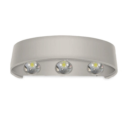 Applique a doppia emissione di luce 6 led 16 watt up & down lampada da muro grigio per esterno casa terrazzo giardino IP65 - enzoled