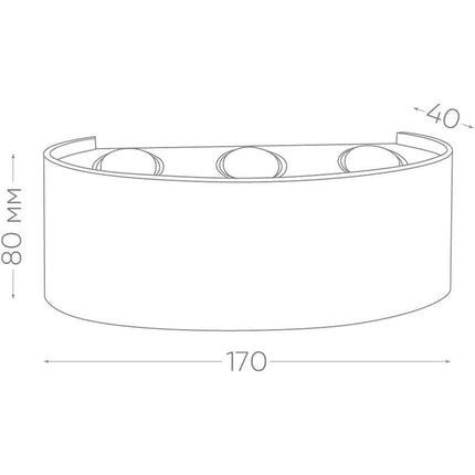 Applique a doppia emissione di luce 6 led 16 watt up & down lampada da muro grigio per esterno casa terrazzo giardino IP65 - enzoled
