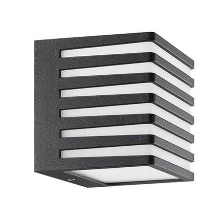 Applique da muro per esterno a led 10 watt lampada decorativa a strisce cubo nero da parete per facciata balcone terrazzo IP54luce fredda 6500k calda 3000k naturale 4000k - enzoled