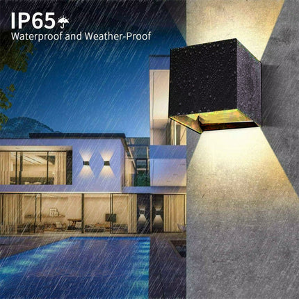 Applique da parete LED COB 12 watt nero per esterno impermeabile IP55 luce fredda calda naturale 6000k 3000k 4000k lampada doppia emissione luminosa UP & DOWN - enzoled