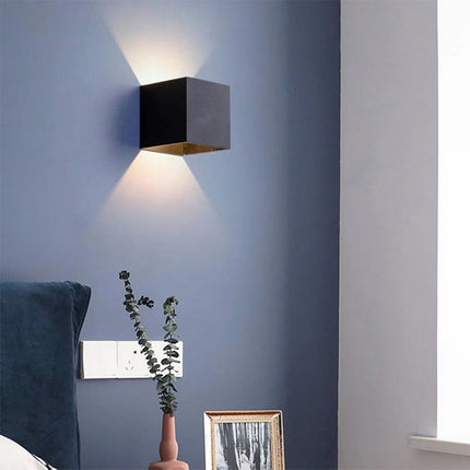 Applique da parete LED COB 12 watt nero per esterno impermeabile IP55 luce fredda calda naturale 6000k 3000k 4000k lampada doppia emissione luminosa UP & DOWN - enzoled