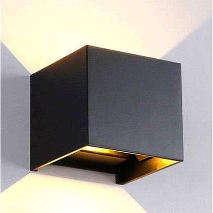 Applique da parete LED COB 12 watt nero per esterno impermeabile IP55 luce fredda calda naturale 6000k 3000k 4000k lampada doppia emissione luminosa UP & DOWN - enzoled