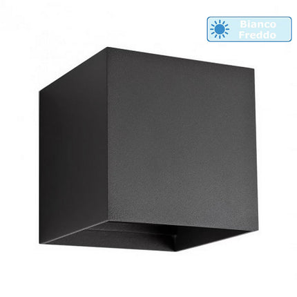 Applique da parete LED COB 12 watt nero per esterno impermeabile IP55 luce fredda calda naturale 6000k 3000k 4000k lampada doppia emissione luminosa UP & DOWN - enzoled