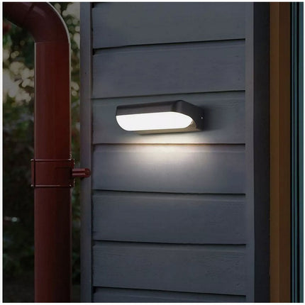 Applique lampada led per esterno 12 watt plafoniera per balconi terrazzi nera luce bianca fredda 65000k calda 3000k naturale 4000k IP65 - enzoled