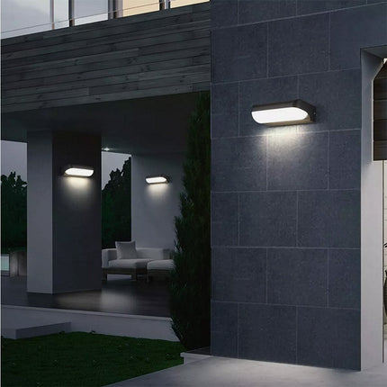 Applique lampada led per esterno 12 watt plafoniera per balconi terrazzi nera luce bianca fredda 65000k calda 3000k naturale 4000k IP65 - enzoled